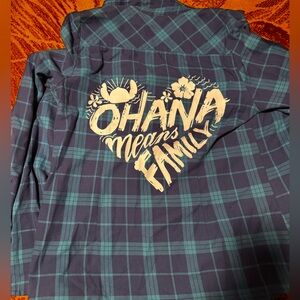 Disney flannel with 'Ohana Means Family' Design